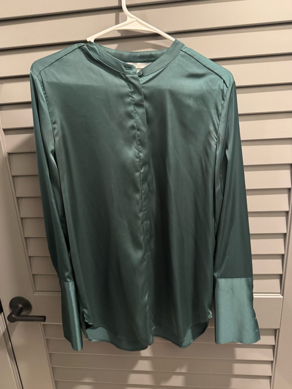 Silky Green Long Sleeve Blouse